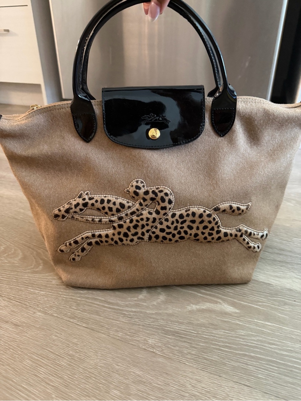 Longchamp Victoire Le Pliage Wool Pony Hair Tote Bag Lmtd Edition - Picture 2 of 6
